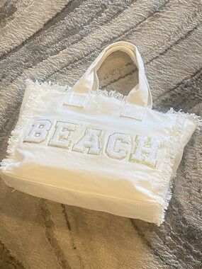 Kenz Kustomz Canvas Beach Fringe zip top Tote
